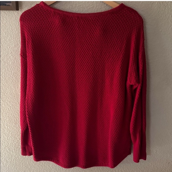 Chaps Women's Vibrant Red Cable Knit Sweater - Picture 4 of 4